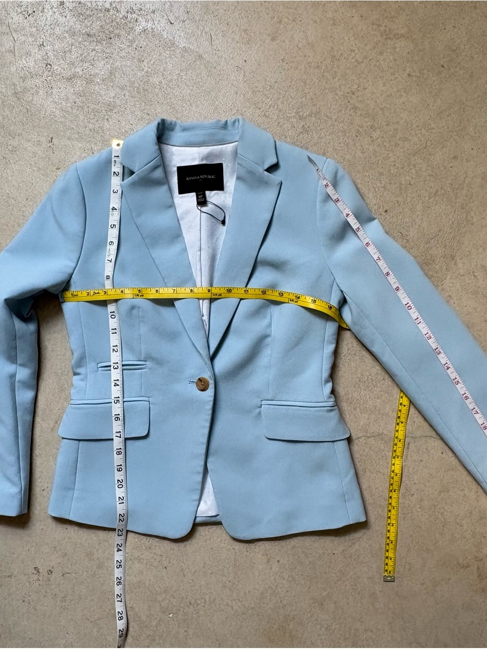 Banana Republic Fresh Blue Single Button Fully Lined Stetch Blazer 0P - Picture 14 of 16